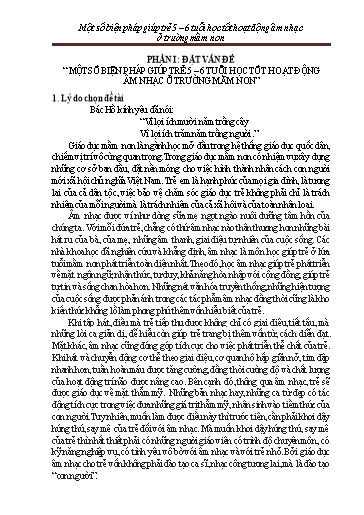 Sáng kiến kinh nghiệm Một số biện pháp giúp trẻ 5, 6 tuổi học tốt hoạt động âm nhạc ở trường mầm non