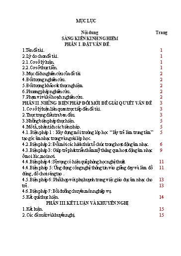 Sáng kiến kinh nghiệm Một số biện pháp giúp trẻ MG 4, 5 tuổi phát triển thẩm mỹ thông qua hoạt động âm nhạc