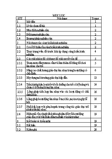 Sáng kiến kinh nghiệm Một số biện pháp nâng cao chất lượng hoạt động âm nhạc cho trẻ, nhóm trẻ 25, 36 tháng tuổi ở trường Mầm non Nga Bạch Nga Sơn