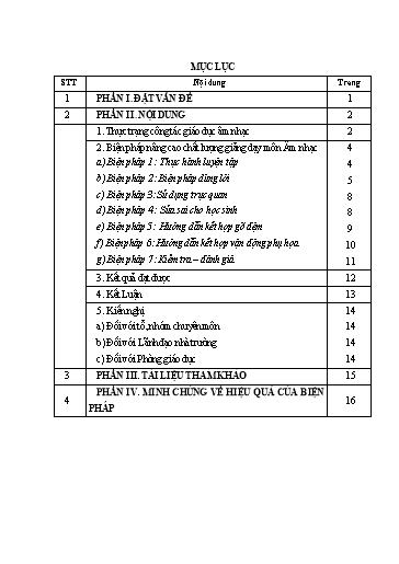 Sáng kiến kinh nghiệm Một số biện pháp tạo hứng thú học tập nâng cao chất lượng môn Âm nhạc