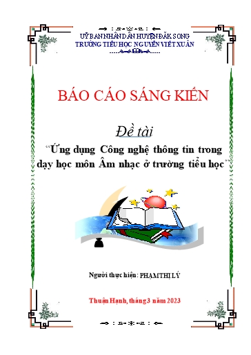 Sáng kiến kinh nghiệm Ứng dụng Công nghệ thông tin trong dạy học môn Âm nhạc ở trường tiểu học